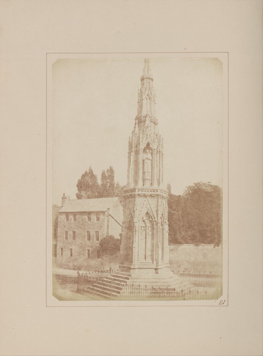 The Martyrs' Monument, William Henry Fox Talbot (British, Dorset 1800–1877 Lacock), Salted paper print from paper negative 