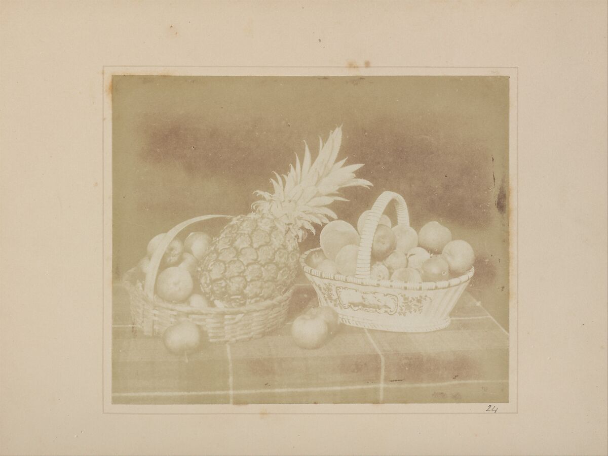 A Fruit Piece, William Henry Fox Talbot (British, Dorset 1800–1877 Lacock), Salted paper print from paper negative 