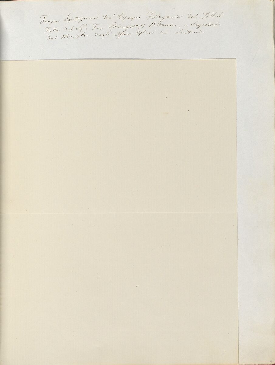 [Manuscript Letter from William-Fox Strangways to Antonio Bertoloni], William Thomas Horner Fox-Strangways (British, 1795–1865), Ink on paper (manuscript)