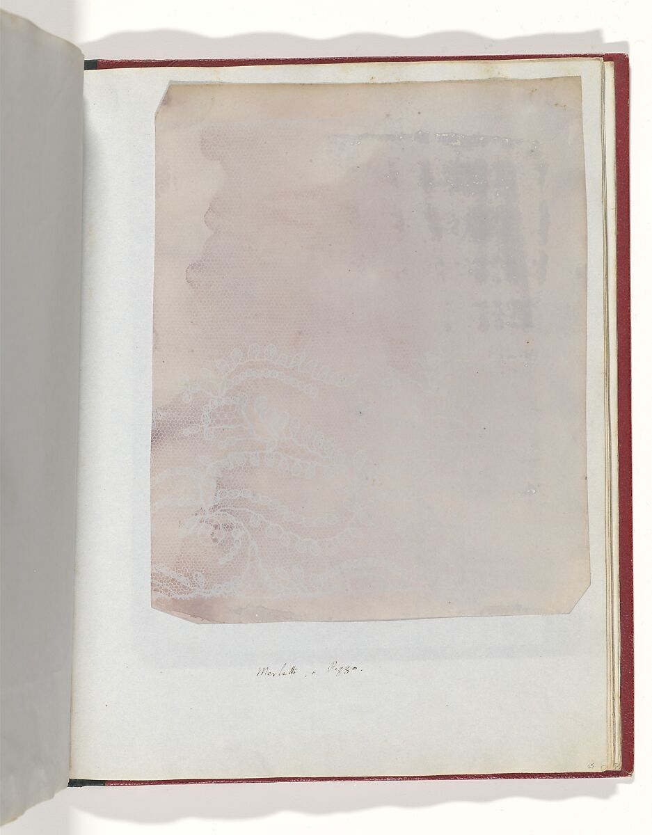 Merletto o Pizzo, William Henry Fox Talbot (British, Dorset 1800–1877 Lacock), Salted paper print 
