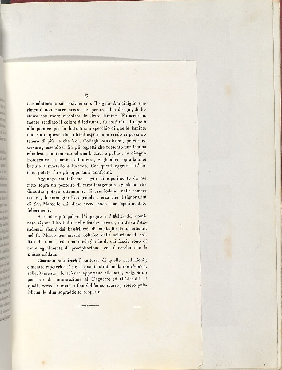 [Notizie sopra le Immagini Fotogeniche], Ink on paper