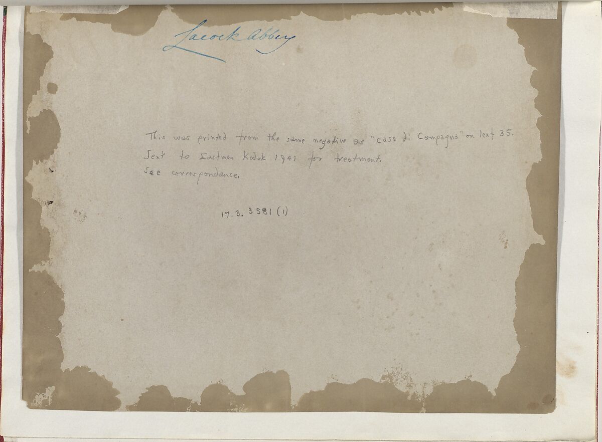 [Lacock Abbey], William Henry Fox Talbot (British, Dorset 1800–1877 Lacock), Salted paper print from paper negative