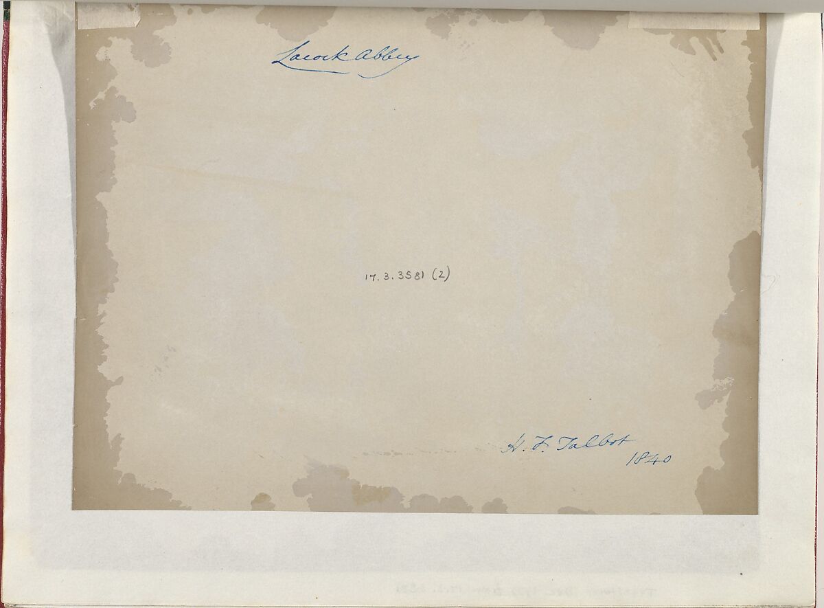 [Lacock Abbey], William Henry Fox Talbot (British, Dorset 1800–1877 Lacock), Salted paper print from paper negative
