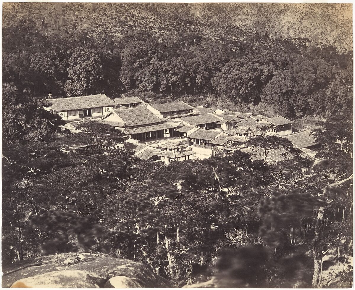 Ru-Shan Monastery, Possibly by Lai Afong (Chinese, 1839–1890), Albumen silver print from glass negative 
