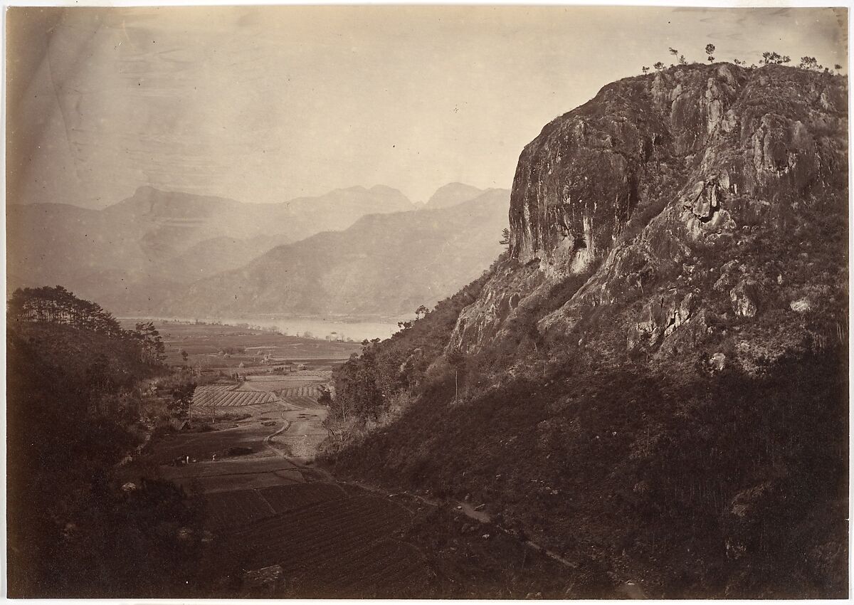 Yuen-foo River, View from the Hill, Possibly by Lai Afong (Chinese, 1839–1890), Albumen silver print from glass negative 