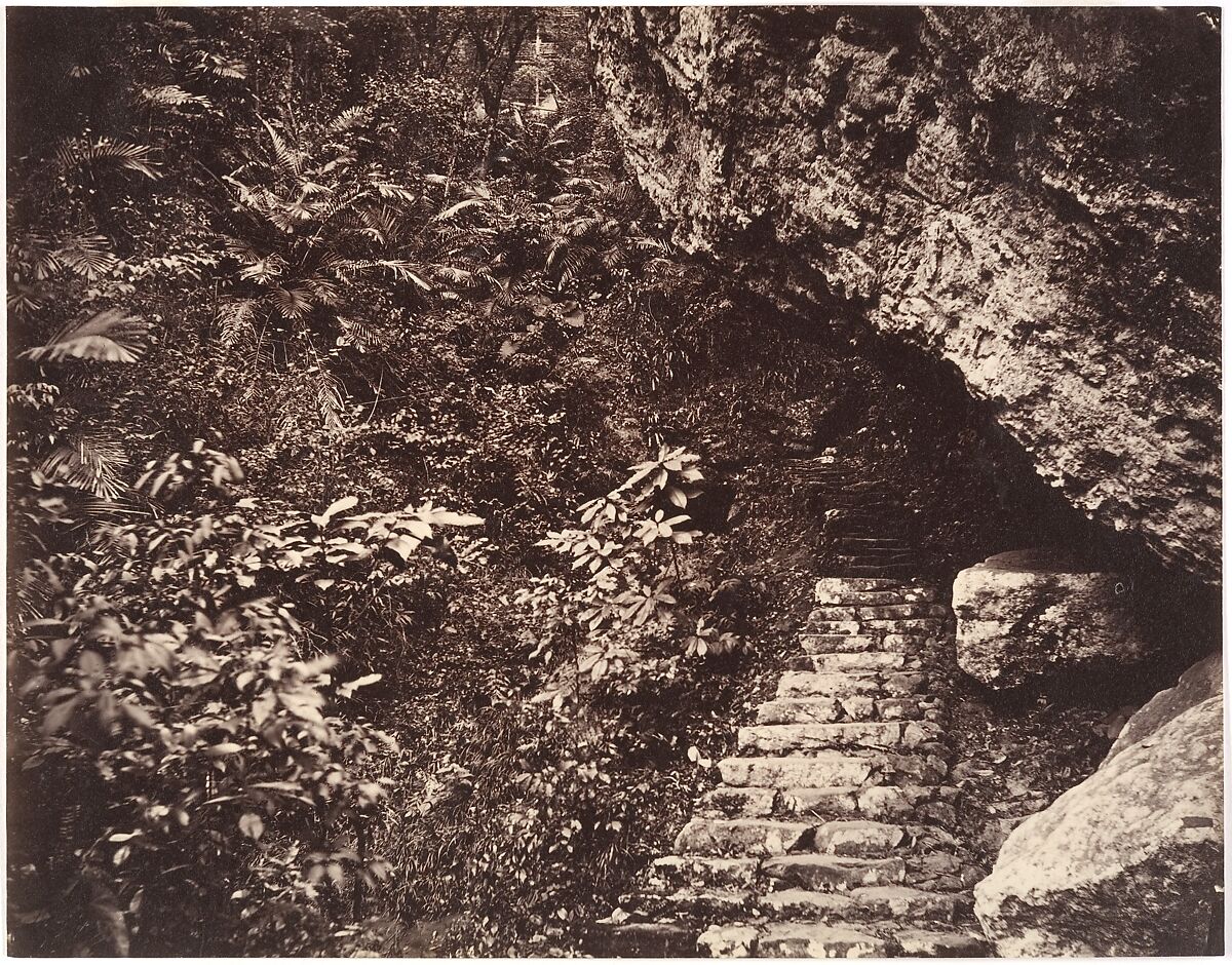 [Path to Fangguangyan Monastery, Fujian], Possibly by Lai Afong (Chinese, 1839–1890), Albumen silver print from glass negative 