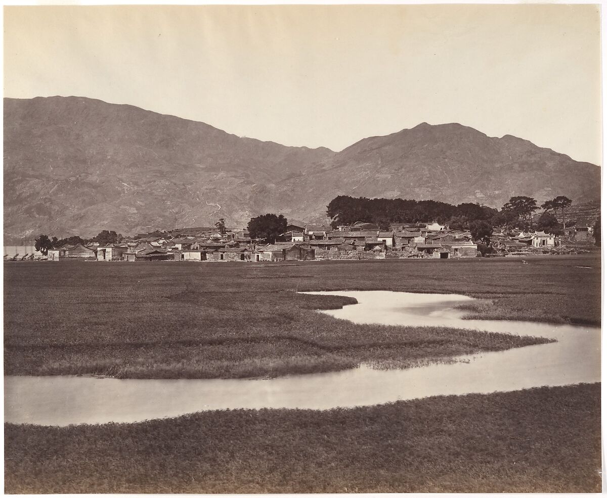 [Village, River Min], Attributed to John Thomson (British, Edinburgh, Scotland 1837–1921 London), Albumen silver print from glass negative 
