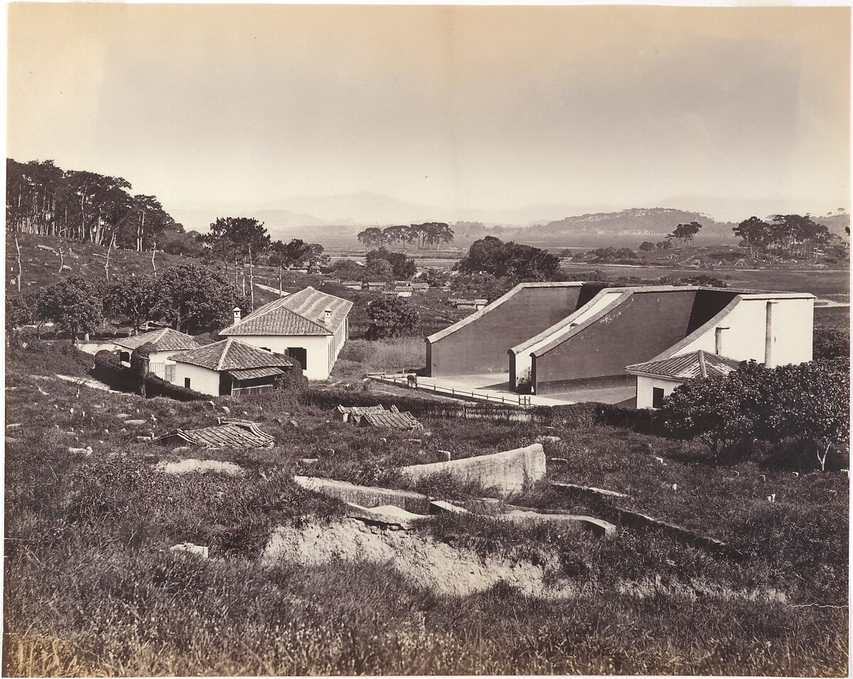 Bowling Alley and Raquet Court, Foochow, Possibly by Lai Afong (Chinese, 1839–1890), Albumen silver print from glass negative 