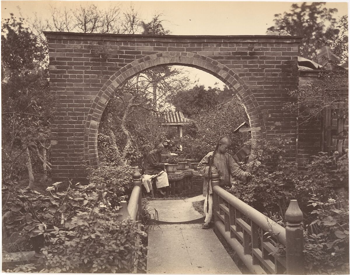 A Garden in Canton, Attributed to John Thomson (British, Edinburgh, Scotland 1837–1921 London), Albumen silver print from glass negative 