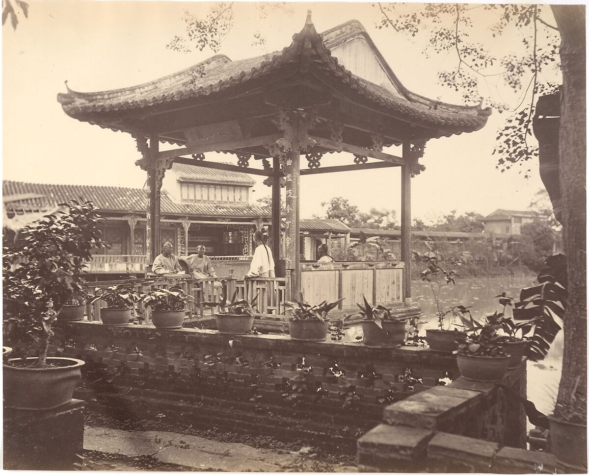 A Tea Pavilion, Canton, Attributed to John Thomson (British, Edinburgh, Scotland 1837–1921 London), Albumen silver print from glass negative 