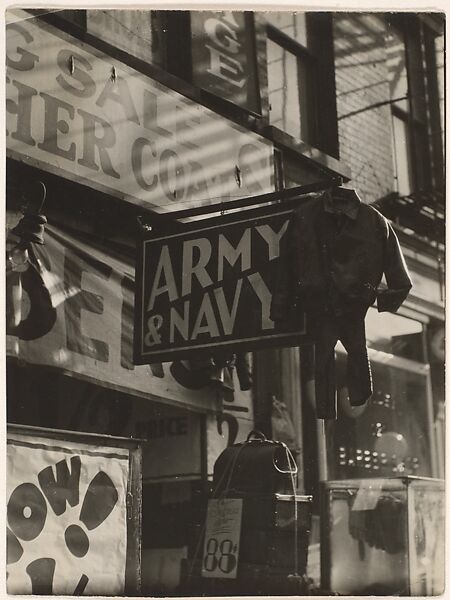 [Army Navy Storefront, New York], Berenice Abbott (American, Springfield, Ohio 1898–1991 Monson, Maine), Gelatin silver print 