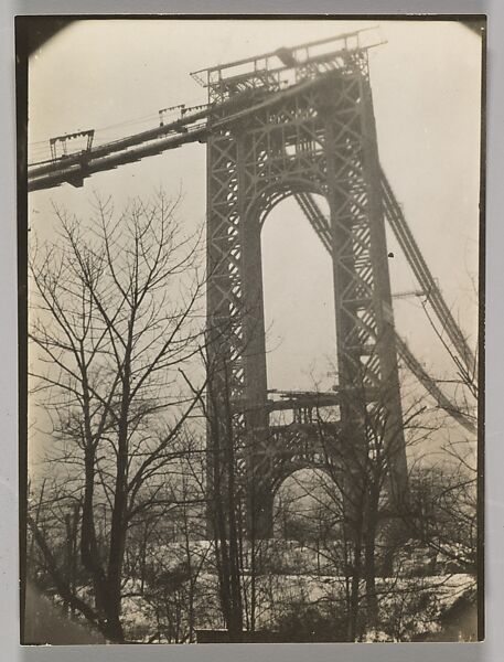 [George Washington Bridge, Under Construction, New York], Berenice Abbott (American, Springfield, Ohio 1898–1991 Monson, Maine), Gelatin silver print 
