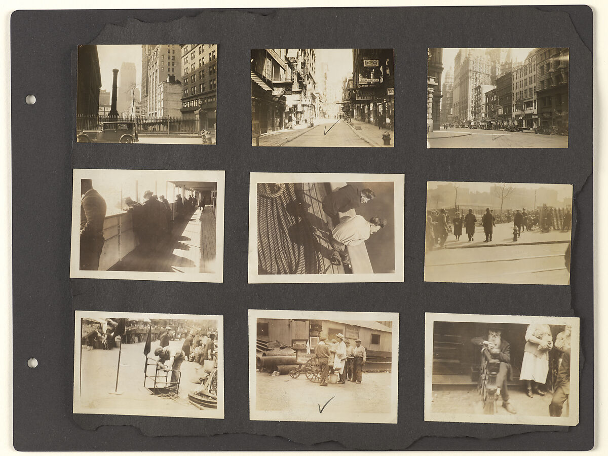 [Album Page: Financial District and Lower East Side, Manhattan], Berenice Abbott (American, Springfield, Ohio 1898–1991 Monson, Maine), Gelatin silver prints 