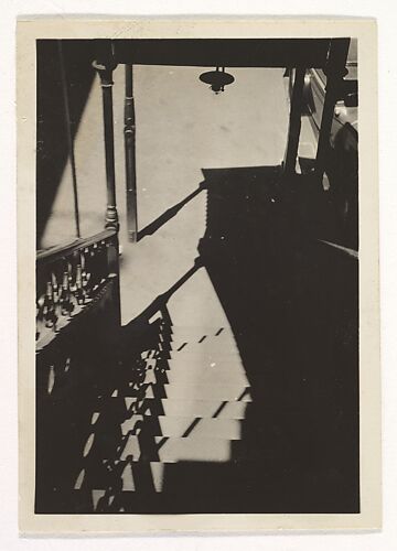 [New York Album: Stairs to Street Level at an Elevated Train Line Station]