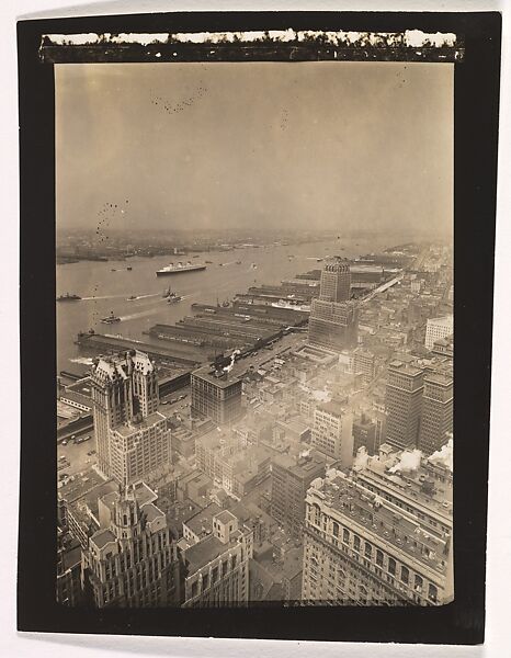 [Aerial View, Lower Manhattan, New York], Berenice Abbott (American, Springfield, Ohio 1898–1991 Monson, Maine), Gelatin silver print 