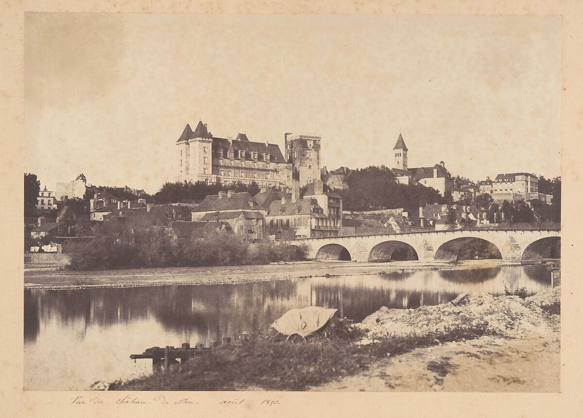 Vue du château de Pau, Joseph Vigier (French, 1821–1862), Salted paper print from paper negative 