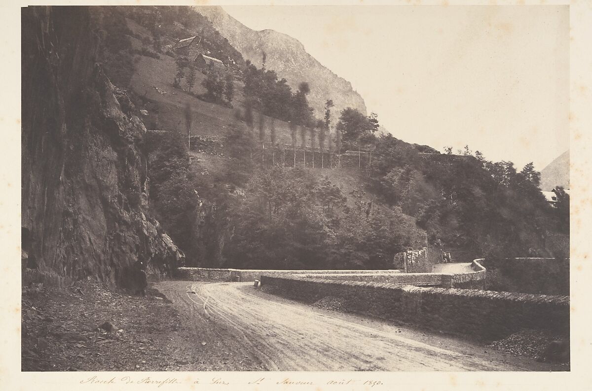 Route de Pierrefitte à Luz St Sauveur, Joseph Vigier (French, 1821–1862), Salted paper print from paper negative 