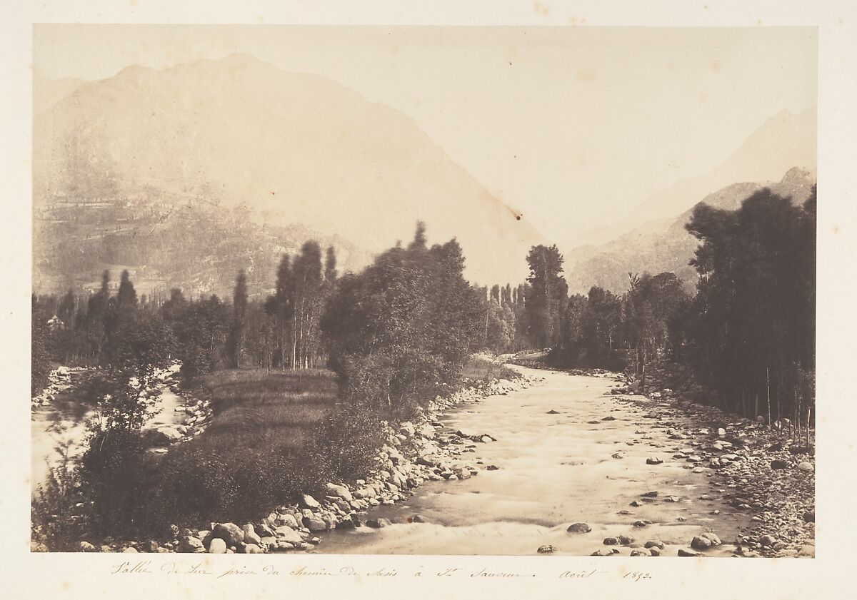 Vallé de Lur prise du chemin de Sasie à St-Sauveur, Joseph Vigier (French, 1821–1862), Salted paper print from paper negative 