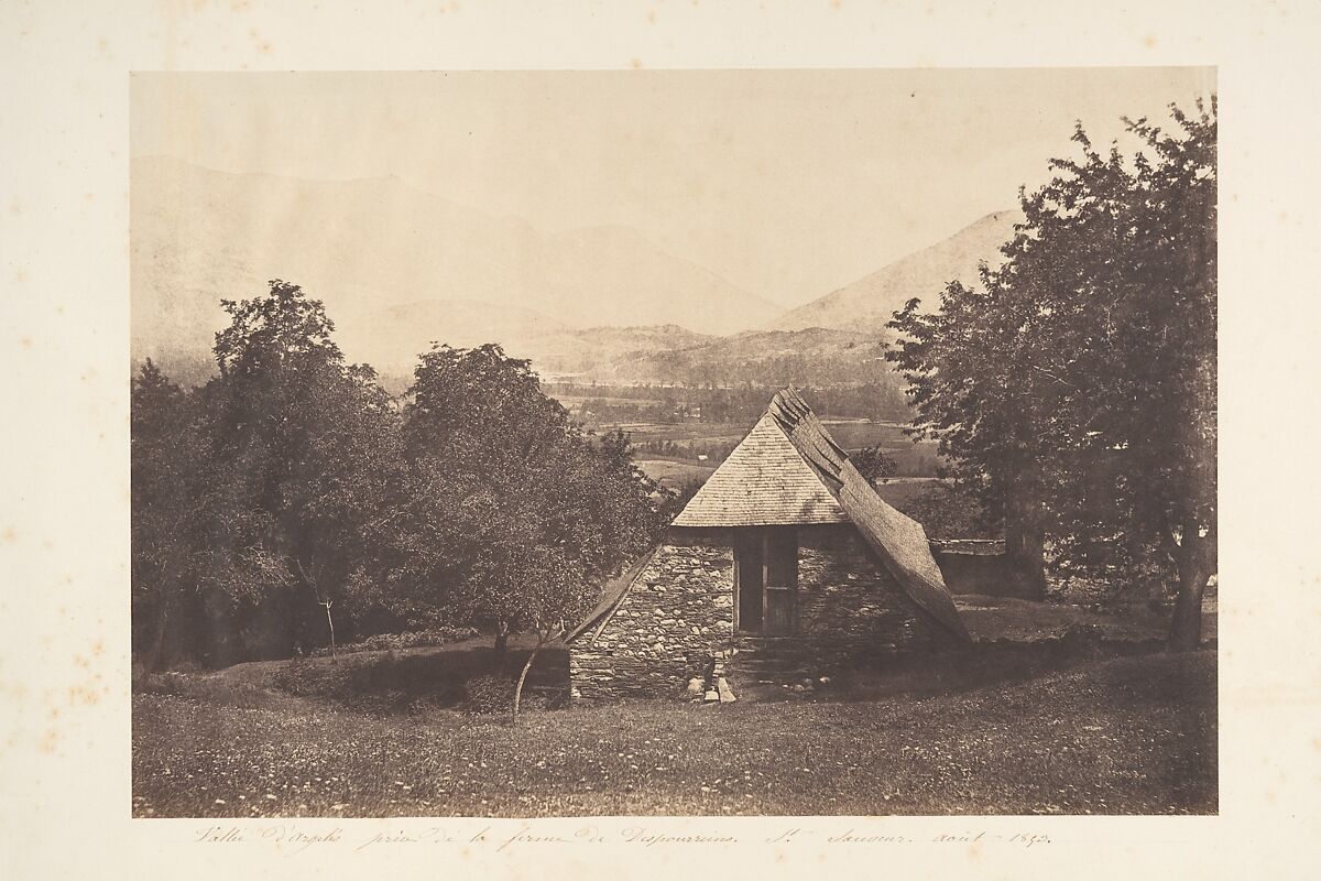 Vallée d'Argelès près de la ferme de Despourreins. St-Sauveur, Joseph Vigier (French, 1821–1862), Salted paper print from paper negative 