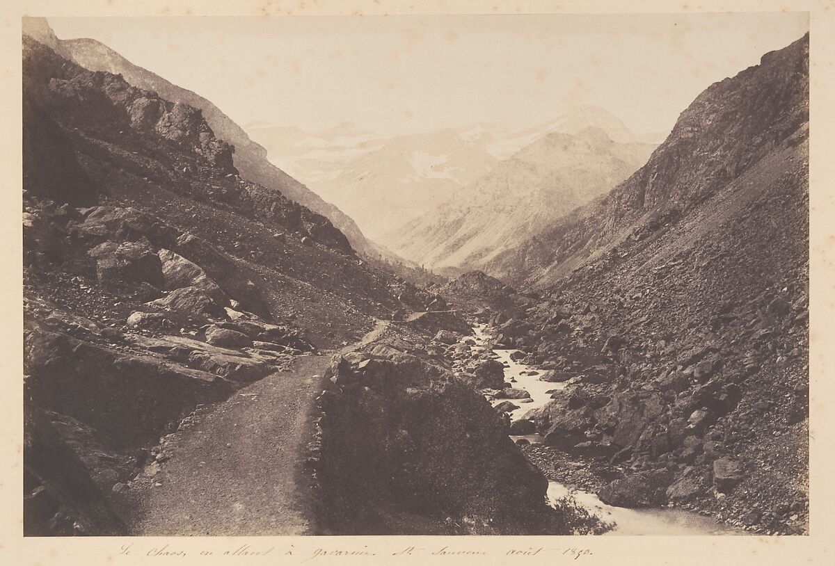 Le chaos en allant à Gavarnie, St-Sauveur, Joseph Vigier (French, 1821–1862), Salted paper print from paper negative 