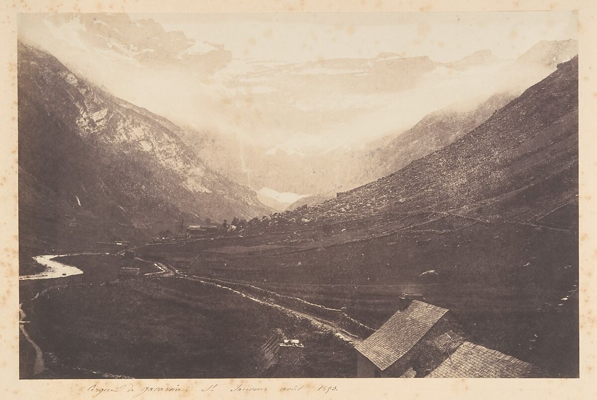 Cirque de Gavarnie, St Sauveur, Joseph Vigier (French, 1821–1862), Salted paper print from paper negative 