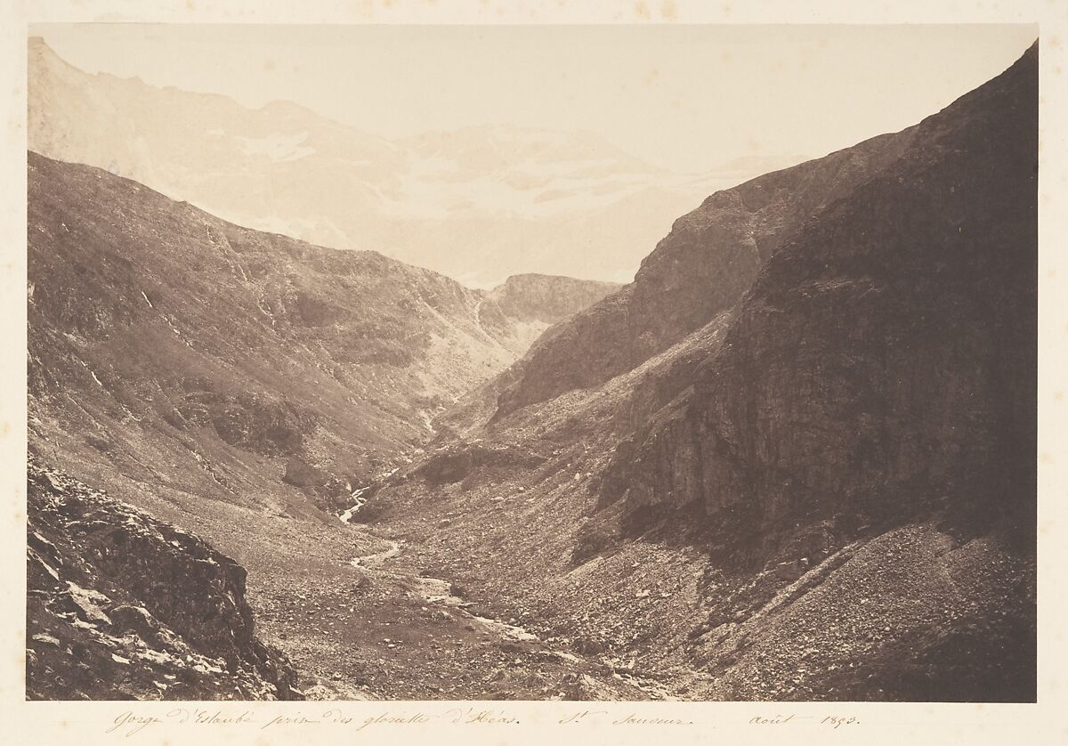 Gorge d'Estaubé prise des gloriettes d'Héas, St-Sauveur, Joseph Vigier (French, 1821–1862), Salted paper print from paper negative 