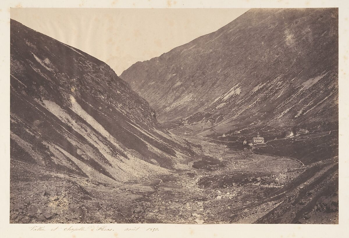 Vallée et chapelle d'Héas, St-Sauveur, Joseph Vigier (French, 1821–1862), Salted paper print from paper negative 