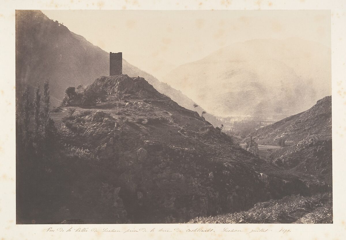Vue de la Vallée de Luchon prise de la tour de Castelvieilh, Joseph Vigier (French, 1821–1862), Salted paper print from paper negative 