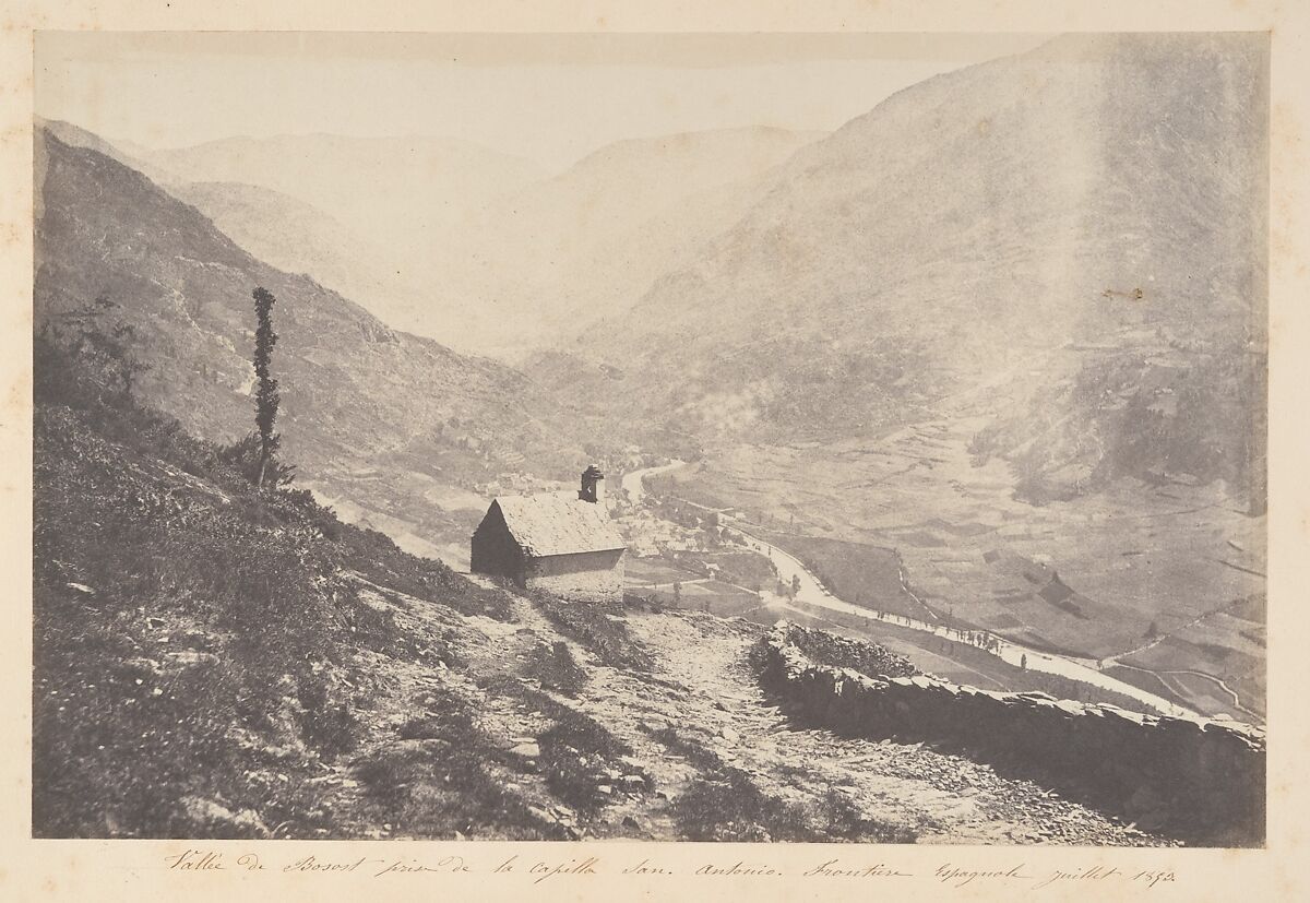 Vallée de Bosost prise de la capilla San Antonio, Joseph Vigier (French, 1821–1862), Salted paper print from paper negative 