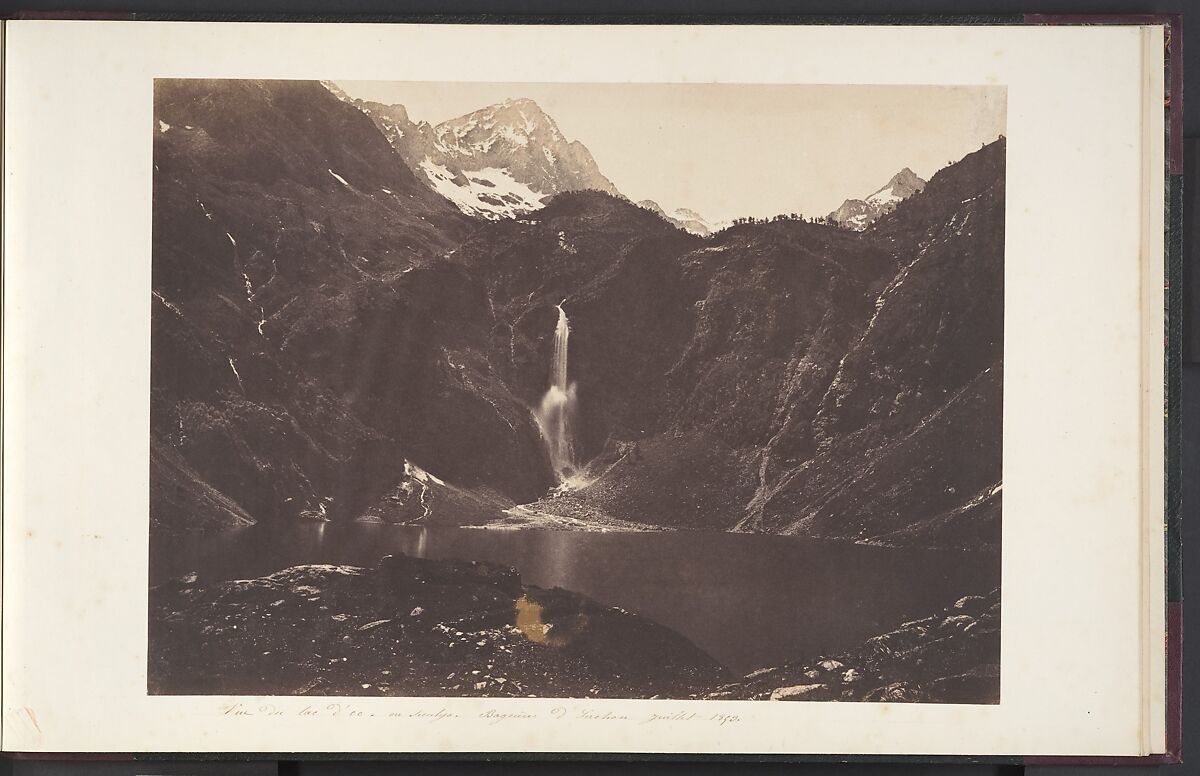 Vue du lac d'Oo ou Seculejo, Bagnère de Luchon, Joseph Vigier (French, 1821–1862), Salted paper print from paper negative 