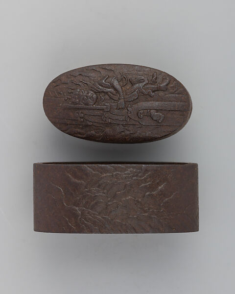 Sword-Hilt Collar and Pommel (Fuchigashira), Iron, Japanese