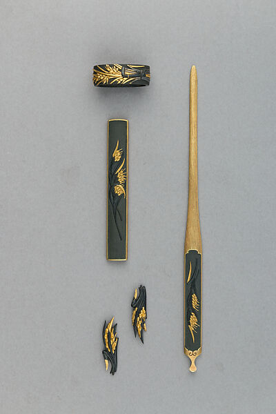 Knife Handle (Kozuka), Kōgai, Sword-Hilt Washer (Fuchi) and Pair of ...