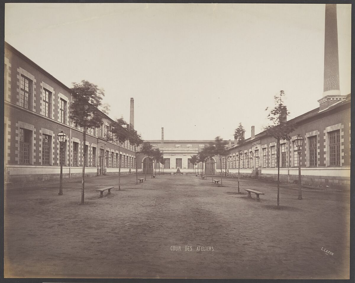 Cour des Ateliers, Louis Lafon (French, active 1870s–90s), Albumen silver print from glass negative 