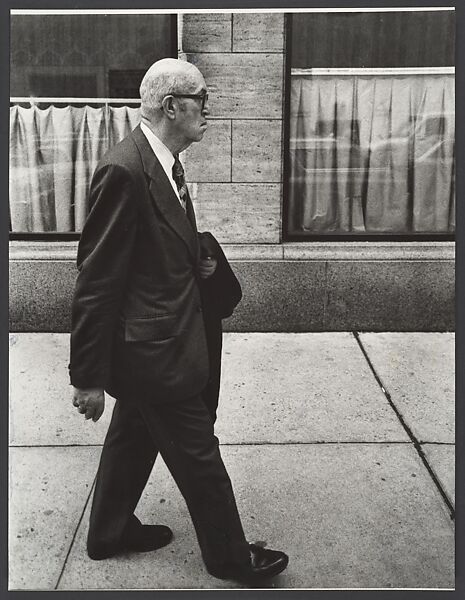 [Elderly Man Walking on Sidewalk, New York City], Leon Levinstein (American, Buckhannon, West Virginia 1910–1988 New York), Gelatin silver print (RC print) 