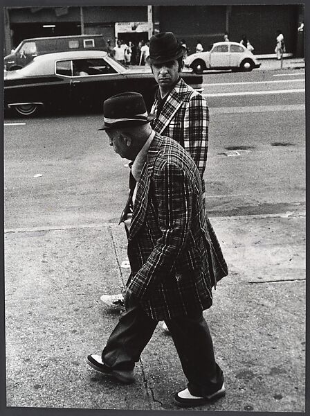 [Street Scene: Two Men Wearing Hats and Plaid Jackets, New York City], Leon Levinstein (American, Buckhannon, West Virginia 1910–1988 New York), Gelatin silver print 