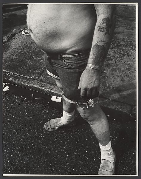 [Shirtless Man with Cut-off Jeans and Tattoo, New York City], Leon Levinstein (American, Buckhannon, West Virginia 1910–1988 New York), Gelatin silver print 