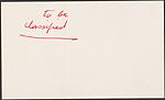 [Papers, Annotated Index Cards, and Miscellaneous Notes Relating to Walker Evans's Collection of Postcards and Signs], Walker Evans (American, St. Louis, Missouri 1903–1975 New Haven, Connecticut)