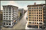 Fannin St. South from Preston Ave., Stewart and Paul Buildings in Foreground, Houston, Texas., Photomechanical print