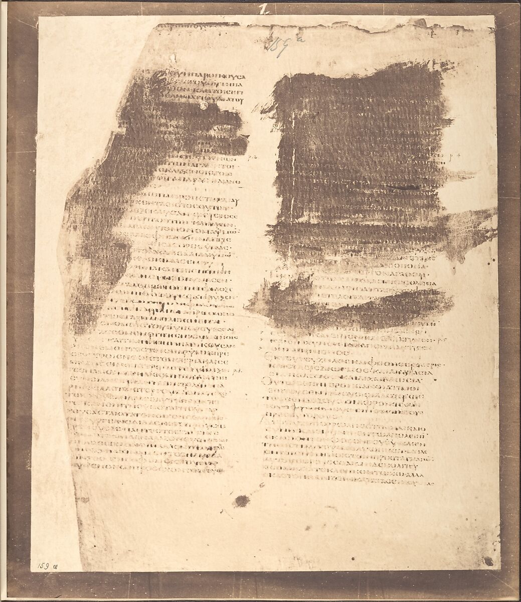 Photographic Facsimiles of the Remains of the Epistles of Clement of Rome.  Made from the Unique Copy Preserved in the Codex Alexandrinus., Roger Fenton (British, 1819–1869), Salted paper prints from glass negatives
