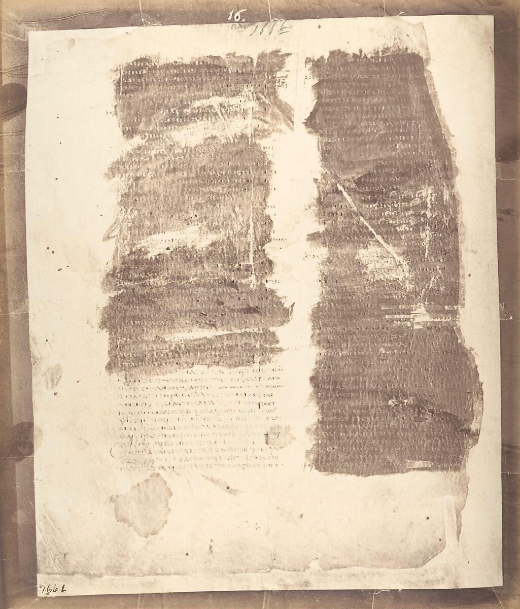 Photographic Facsimiles of the Remains of the Epistles of Clement of Rome.  Made from the Unique Copy Preserved in the Codex Alexandrinus., Roger Fenton (British, 1819–1869), Salted paper prints from glass negatives