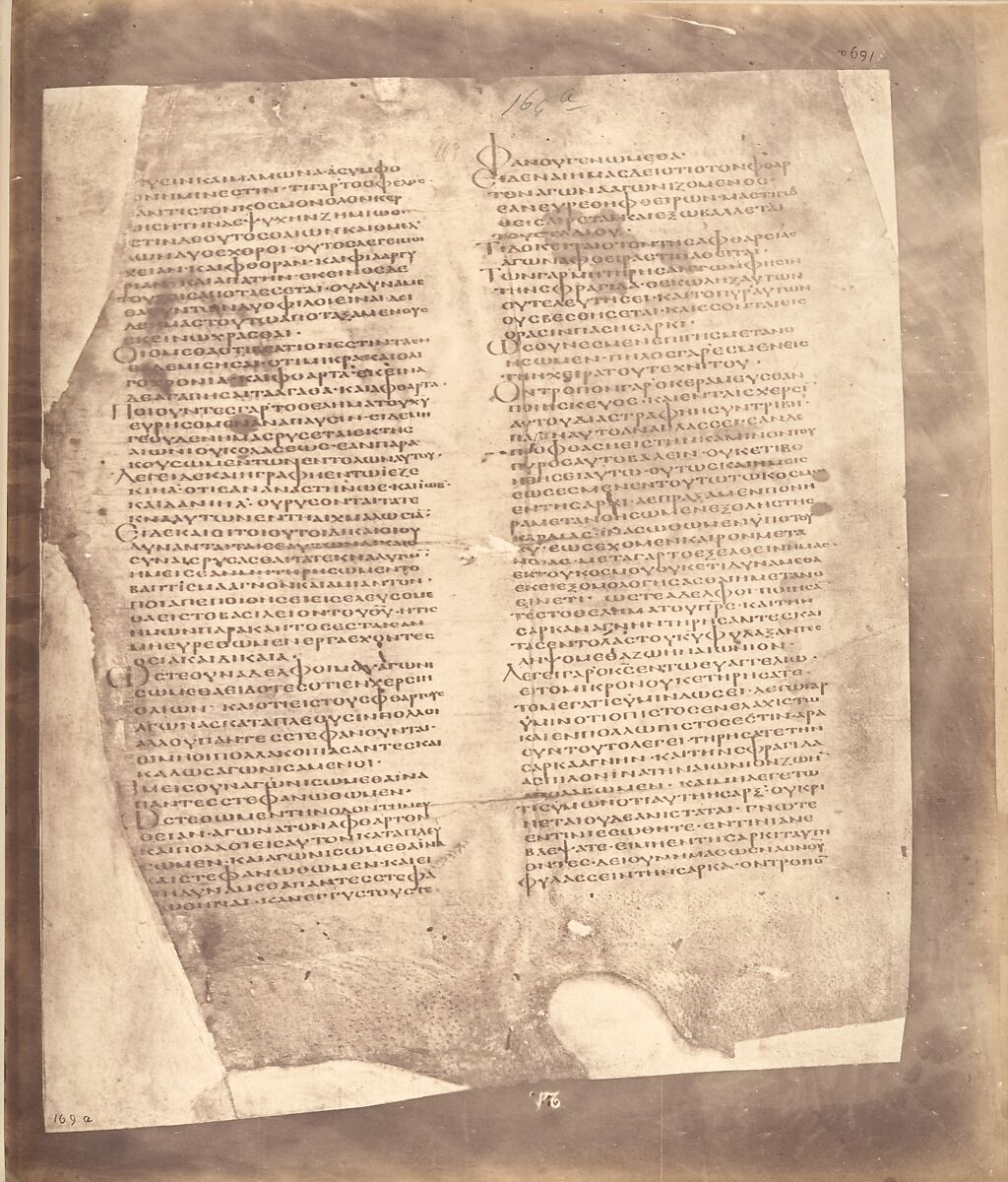 Photographic Facsimiles of the Remains of the Epistles of Clement of Rome.  Made from the Unique Copy Preserved in the Codex Alexandrinus., Roger Fenton (British, 1819–1869), Salted paper prints from glass negatives