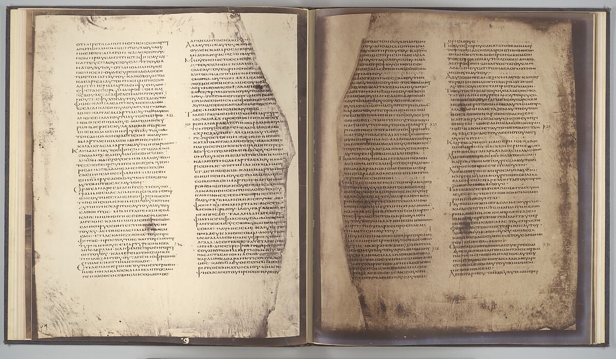 Photographic Facsimiles of the Remains of the Epistles of Clement of Rome.  Made from the Unique Copy Preserved in the Codex Alexandrinus., Roger Fenton (British, 1819–1869), Salted paper prints from glass negatives