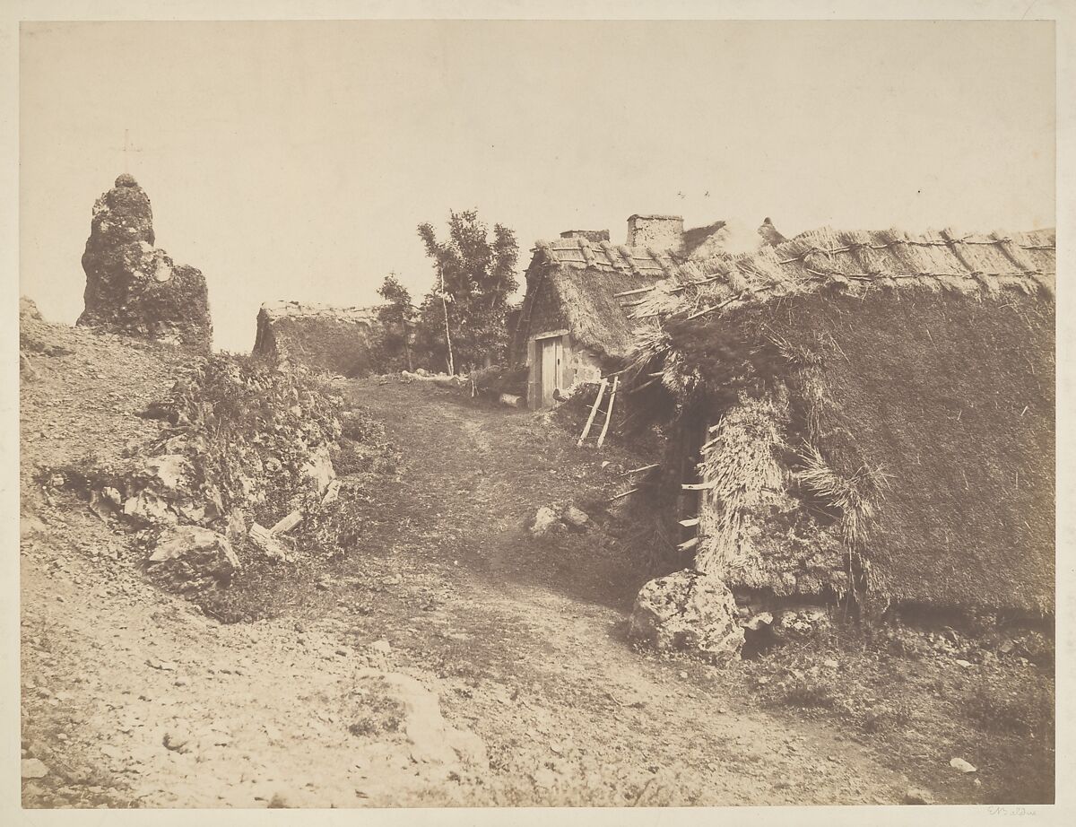 Village de Murols, Edouard Baldus (French (born Prussia), 1813–1889), Salted paper print from paper negative 