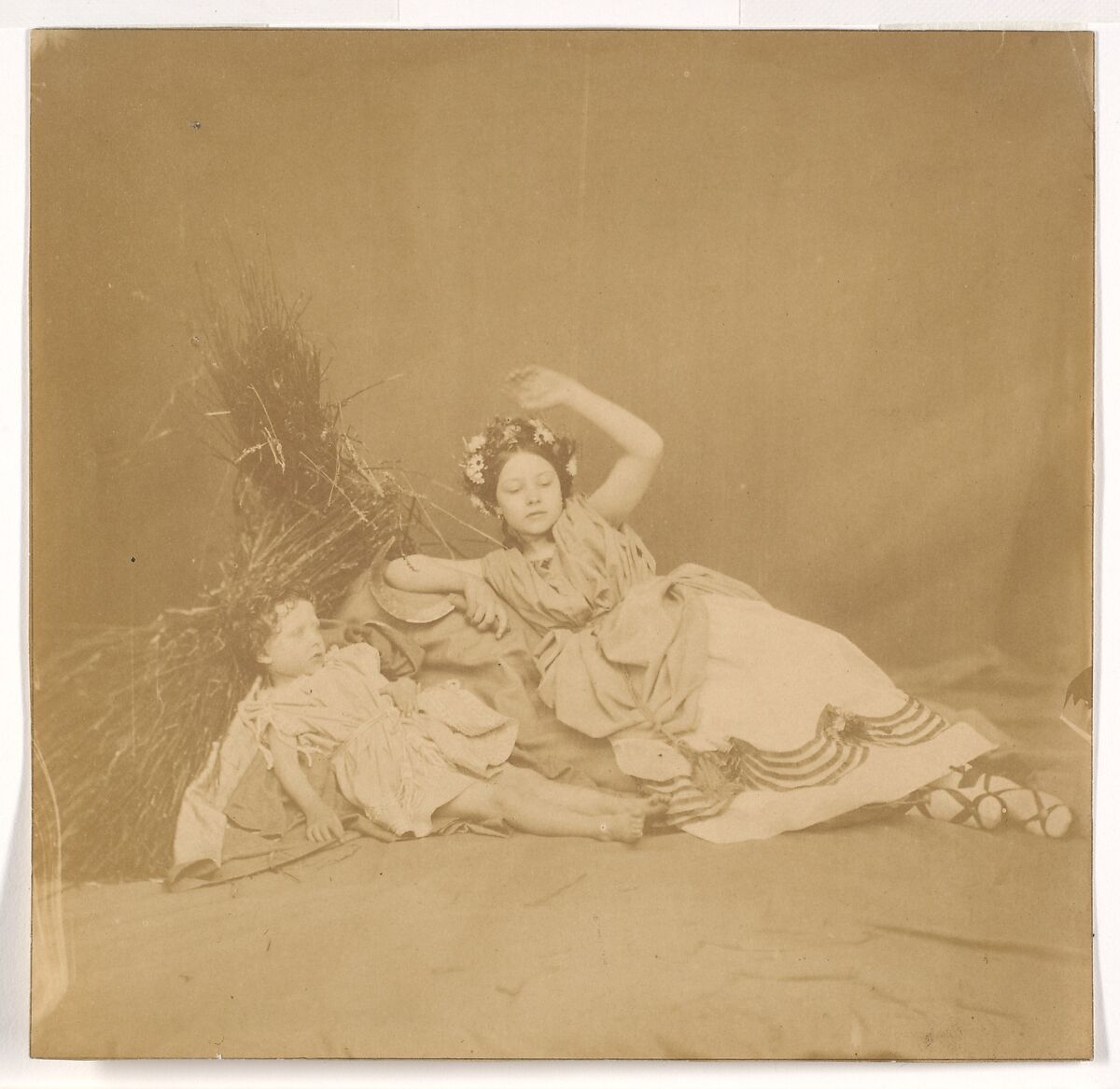 [Royal Children in Tableau of the Seasons], Roger Fenton (British, 1819–1869), Albumen silver print from glass negative 