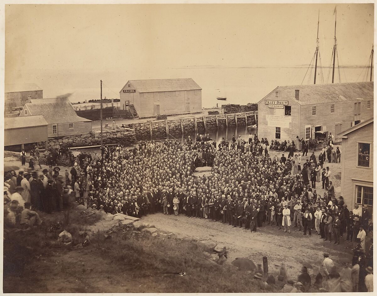 National Congregational Council at Plymouth Rock, John Adams Whipple (American, Cambridge, Massachusetts 1822–1891 Grafton, Massachusetts), Albumen silver print from glass negative 