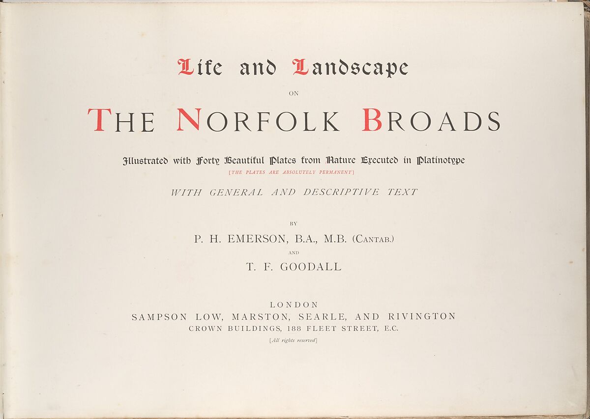 Life and Landscape on the Norfolk Broads, Peter Henry Emerson (British (born Cuba), 1856–1936), Platinum prints from glass negatives
