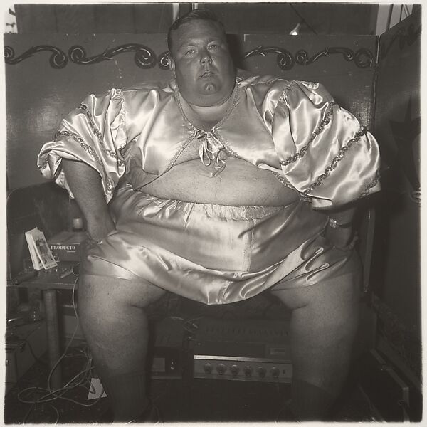 Fat man at a carnival, Md., Diane Arbus (American, New York 1923–1971 New York), Gelatin silver print 