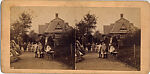 [2 Stereographic Views of Ballplayers' House, Central Park, New York], Various, American, Albumen silver prints