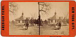 [7 Stereographic Views of Gate-Keeper's Huts and Entrances to Central Park, New York], Various, American, Albumen silver prints