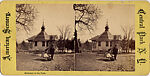 [7 Stereographic Views of Gate-Keeper's Huts and Entrances to Central Park, New York], Various, American, Albumen silver prints